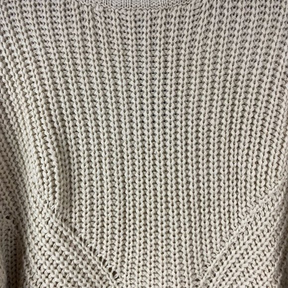 UO Moon & Madison Oatmeal Chunky Knit Oversized Slouchy Crew Neck Sweater M Cozy - Picture 3 of 6